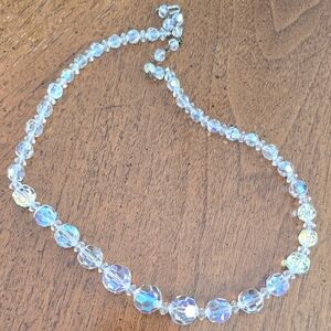 Vintage Aurora Borealis Iridescent Crystal Beaded Necklace